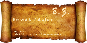 Brozsek Zebulon névjegykártya
